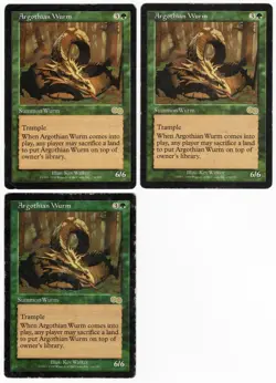 Argothian Wurm x3 3x 1998 Urza's Saga RESERVED LIST Green Creature MTG MP AZ2 - Image 1