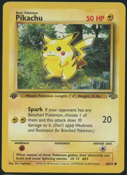 Pokemon 1st Edition Pikachu Near Mint/Mint 60/64 1st Edition Jungle - Image 1