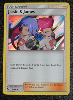 Pokemon TCG Jessie and James 58/68 Hidden Fates Holo Rare NM - Image 1