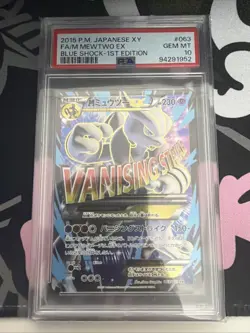 2015 POKEMON MEGA M MEWTWO EX BLUE SHOCK 1ST ED 063/059 JAPANESE PSA 10 GEM MINT - Image 2