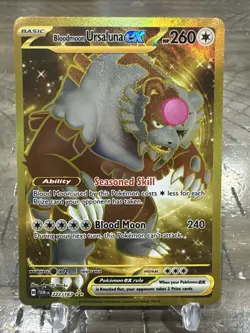 Bloodmoon Ursaluna ex 222/167 Pokemon Twilight Masquerade Gold Hyper Rare NM - Image 1