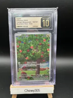 Pokemon Twilight Masquerade Illustration Rare TCG Applin Holo CGC 10 Pristine - Image 1