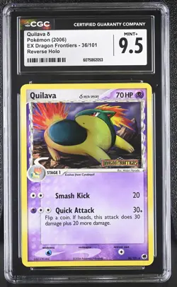 CGC 9.5 Quilava EX Dragon Frontiers 36/101 Reverse Holo STAMPED Pokemon Card - Image 1