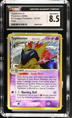 CGC 8.5 Typhlosion 2006 EX Dragon Frontiers 12/101 Holo Pokemon Card - Image 1