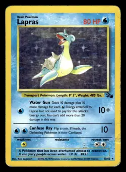 Lapras 10/62 Holo Rare Fossil Set Pokemon Card - Image 1