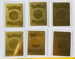 Lot x 6 Gold Foiled Pokemon Cards Pikachu Tag Cosplay Fan Art - Image 3