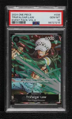 2022 One Piece Card Game: Promos English Trafalgar Law #P-038 PSA 10 GEM MT - Image 1