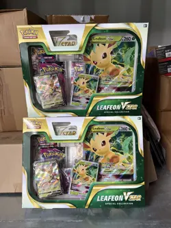 2 boxes Sealed Leafeon V Star Special Collection Box English VSTAR Pokemon TCG - Image 1