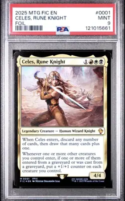 2025 MTG Final Fantasy Commander, Rune Knight 0001 PSA mint 9. Low pop. Foil - Image 1