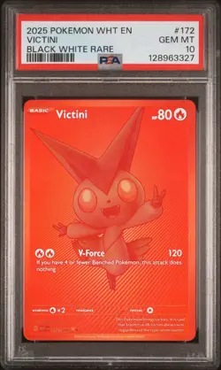 2025 Pokemon White Flare Victini Black White Rare #172/086 English PSA 10 - Image 1