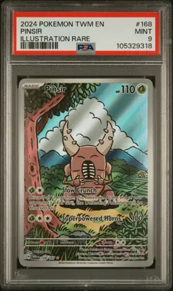 PSA 9 Mint Pinsir 168/167 Illustration Rare Full Art - Pokemon SV06 TWM - Image 1