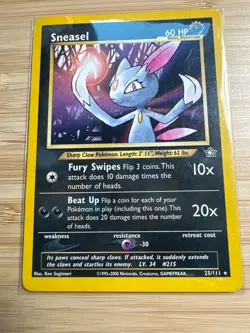 Pokemon TCG Sneasel Neo Genesis 25 Regular 1st Edition Rare - Image 1
