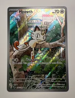 2025 Pokemon Meowth #106/094 Me02: Phantasmal Flames Full Art Holo IR Near Mint - Image 1
