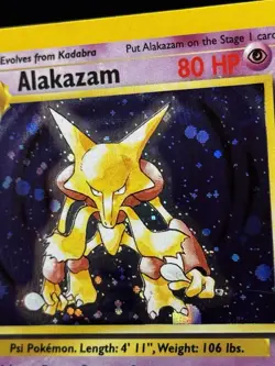 Pokemon Alakazam 1/130 Holo Rare Base Set 2 Vintage LP - Image 3