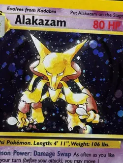 Pokemon Alakazam 1/130 Holo Rare Base Set 2 Vintage LP - Image 5
