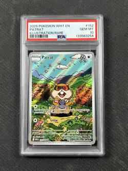 Pokemon 2025 Patrat 152/086 Full Art IR White Flare GEM MINT PSA 10 - Image 1