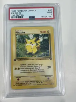 1999 POKEMON JUNGLE 1ST EDITION #60 PIKACHU PSA 9 - Image 1