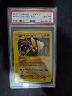 (AUS) Pokemon TCG 2003 Skyridge Kabutop Reverse Holo 014/144 PSA 10 - Image 1