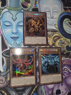 Yu-Gi-Oh All 3 Egyptian God Cards Prismatic Secret Rare 1st Edition NM - Image 1