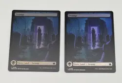 2x Swamp Foil Full Art MTG Card Foundations FDN NM Magic Card SEE PICS 0286 x2 - Image 1