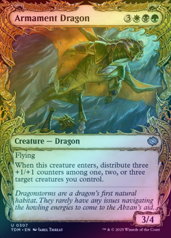 Armament Dragon - SHOWCASE - FOIL - NM MTG TDM - Tarkir: Dragonstorm 0307 u - Image 1