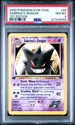 SABRINA'S GENGAR Pokemon Gym Challenge 1st Edition 29/132 - PSA 8 - Image 1