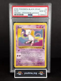 2000 Pokemon Promo Black Star Promo-Pokemon League Mew #8 PSA 10 - Image 1