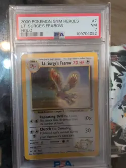Pokemon Lt. Surge's Fearow 1st Edition Holo Rare Gym Heroes #7 PSA 7 Graded 🔥🔥 - Image 1
