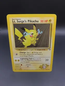 Pokemon TCG Lt. Surge's Pikachu Gym Heroes 81/132 Regular LP. - Image 1