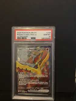 Pokemon TCG Team Rockets Moltres EX 208 Gen Mint PSA 10 - Image 1