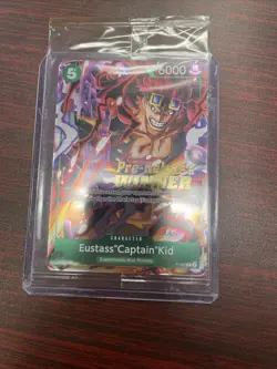 One Piece Card Game TCG Eustass Captain Kid P-067 ENG OP07 Pre-Release Winner NM - Image 1