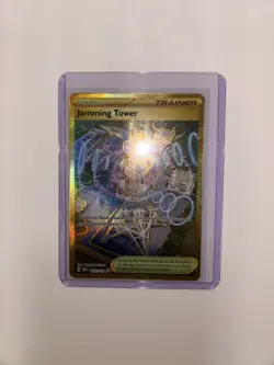 Jamming Tower 243/182 Destined Rivals Gold Hyper Rare Pokemon Card - Image 1