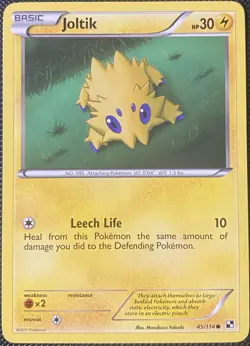 Joltik 45/114 Black & White Regular (See Photos) Pokemon Card - Image 1