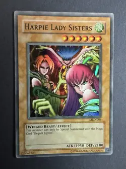 Yugioh Card Harpie Lady Sisters Unlimited MRD-009 Super Rare LP - Image 1