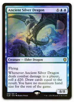 Ancient Silver Dragon #56 (Foil) (NM) Baldur's Gate CLB Magic MTG - Image 1