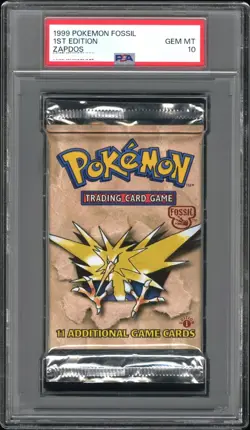 PSA 10 1st Edition Fossil Zapdos Booster Pack Rare Graded Pokemon Item - Image 1