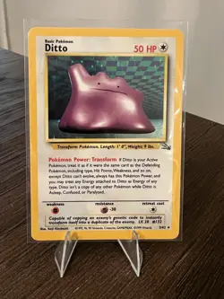 Pokemon TCG Ditto 3/62 Fossil Holo Rare Unlimited - Image 1