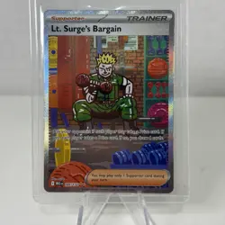 Pokemon TCG Lt. Surge’s Bargain #185/132 Secret Illustration Rare - NM - Image 1