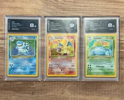 Pokemon Trio Charizard Venusaur Blastoise Gradato 9 1 Edizione Set Base ITALIAN - Image 1