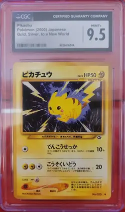 Japanese Pokemon Pikachu 025 MINT+ CGC 9.5 Gold Silver To a New World US Seller - Image 1