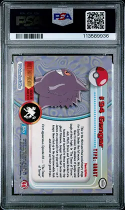 Pokemon 2000 Topps Gengar 94 Foil PSA 8 - Image 2