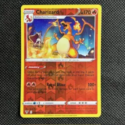 2020 Pokemon Sword & Shield Vivid Voltage REVERSE HOLO Charizard #025/185 - Image 1