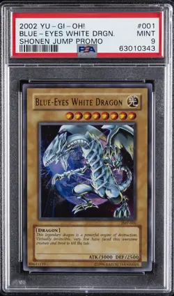 2002 YU-GI-OH! SHONEN JUMP PROMO #001 BLUE-EYES WHITE DRAGON PSA 9 - Image 1