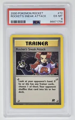 Rocket's Sneak Attack #72 PSA 6 EX-MT (1998) Pokemon card, Team Rocket set - Image 1