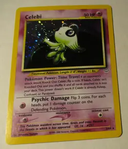 Pokemon TCG Neo Revelation Celebi 3/64 Holo Card 2000 Played Vintage Collectible - Image 2