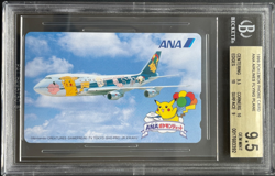 Pokemon Ana Airline Pikachu Flying Plane Japan Phone Card 1999 BGS Gem Mint 9.5 - Image 1