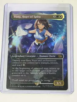 Yuna, Hope of Spira Borderless Final Fantasy Chocobo Track Foil 571 - Image 1