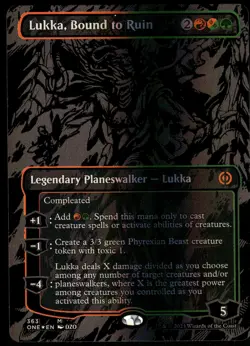 1x Foil Lukka, Bound to Ruin (Oil Slick Raised Foil) - Phyrexia: All Will Be One - Image 1