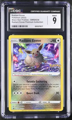 Radiant Eevee SWSH230 Premium Collection Pokemon CGC 9 Mint *017 - Image 1