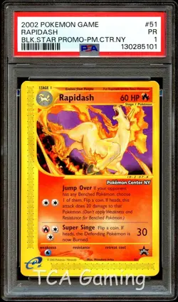 PSA 1 POOR Rapidash 51 WOTC Black Star PROMO Pokemon CENTER NY Card 101 - Image 1